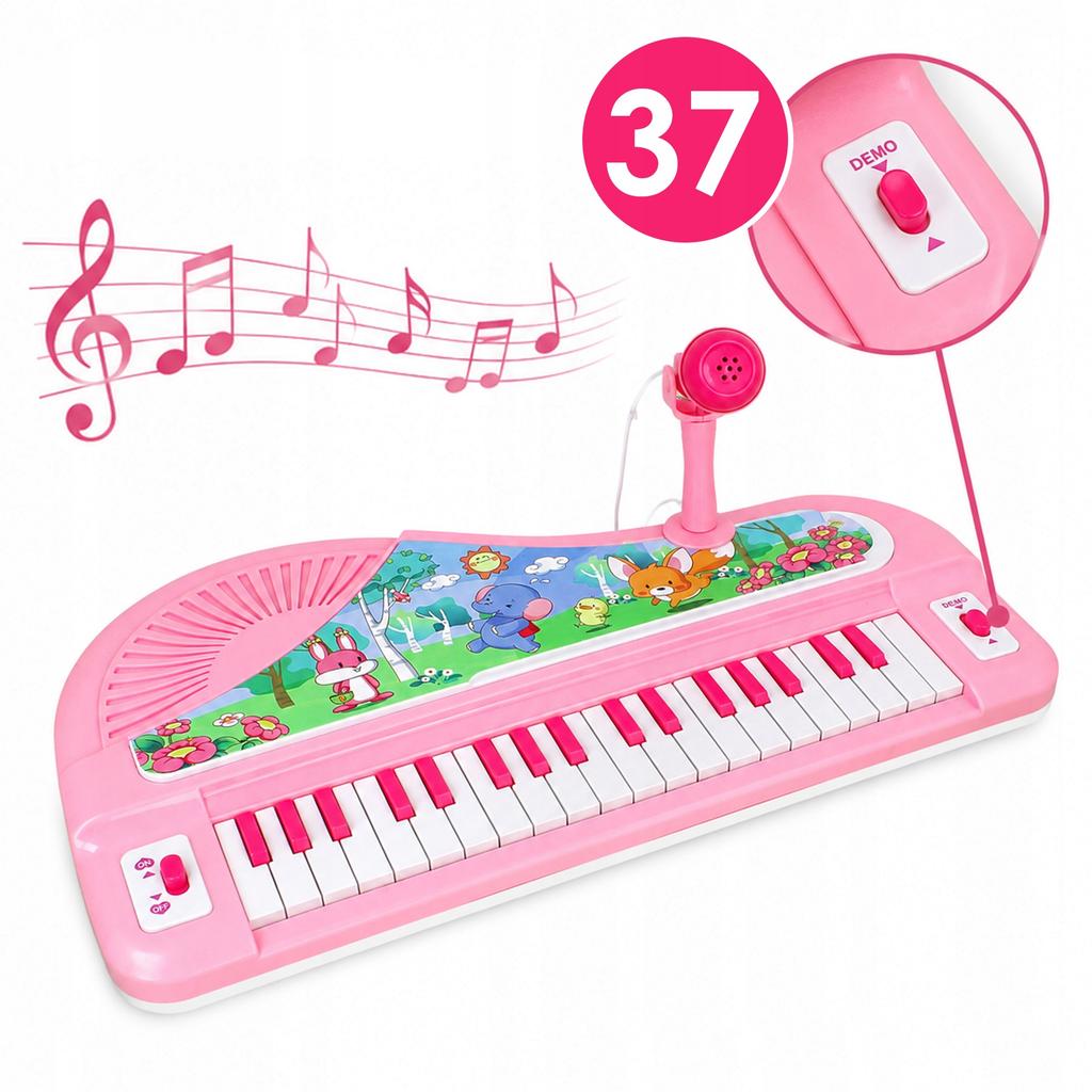 [PACZA] Pink mini piano keyboard for children with legs, 37 keys, N68