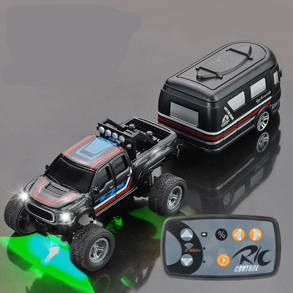 Alloy Remote Control Car Pickup Off-road Vehicle + Trailer Rechargeable Drift Racing Car Children's Car Electric Toy