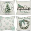 Подушка для гостиной Рождественское украшение Наволочка Скандинавский стиль Принт рождественской елки Подушка Праздничная атмосфера Бытовые принадлежности