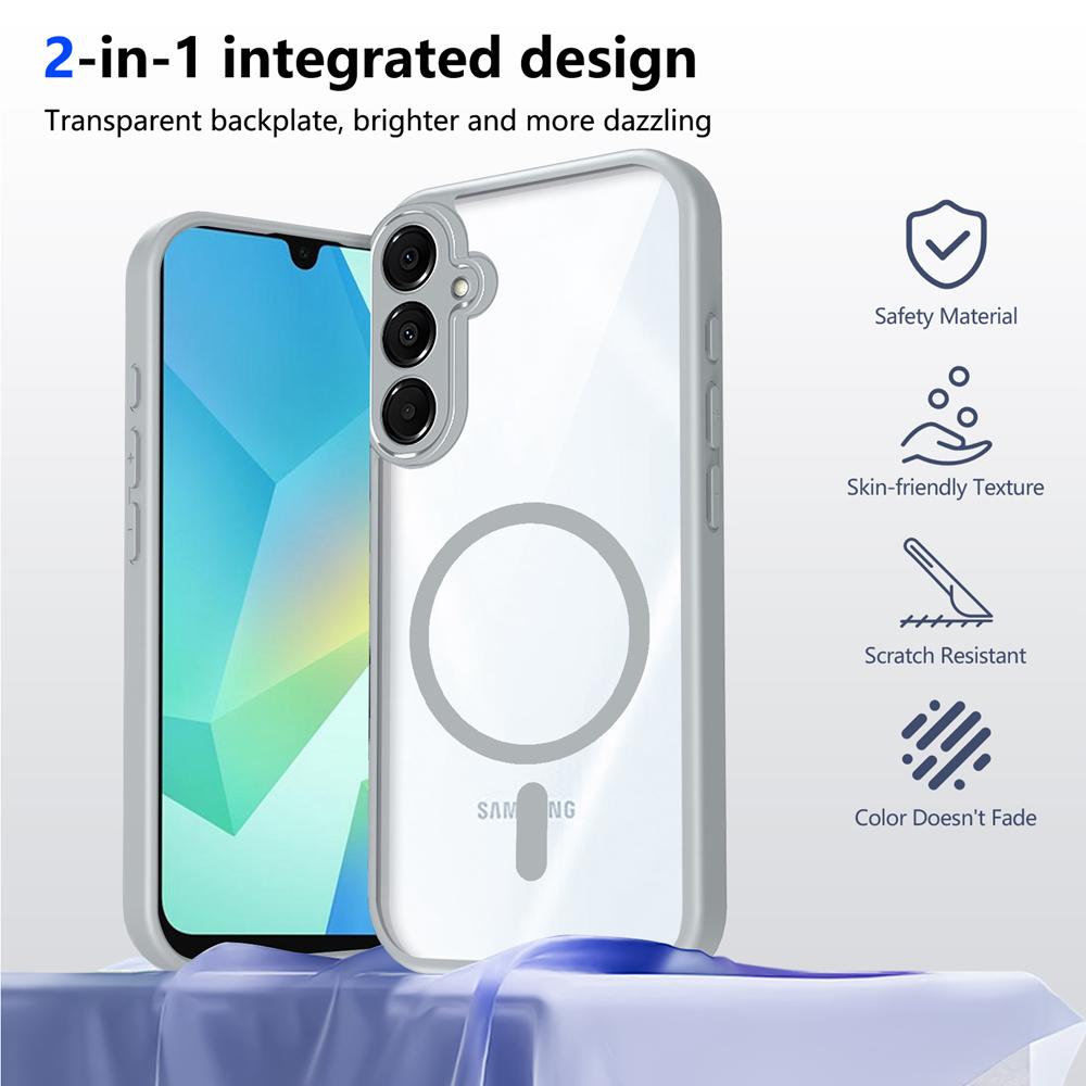 KEYSION Прозрачный магнитный чехол для телефона Samsung A56 5G A36 A26 5G Силикон+ПК HD Clear Ударопрочный чехол для Galaxy A16 4G 5G