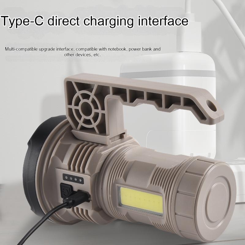 Двойной источник света, фонарик, яркие портативные фонари, уличный фонарь для кемпинга, аварийная съемная ручка с боковой подсветкой COB