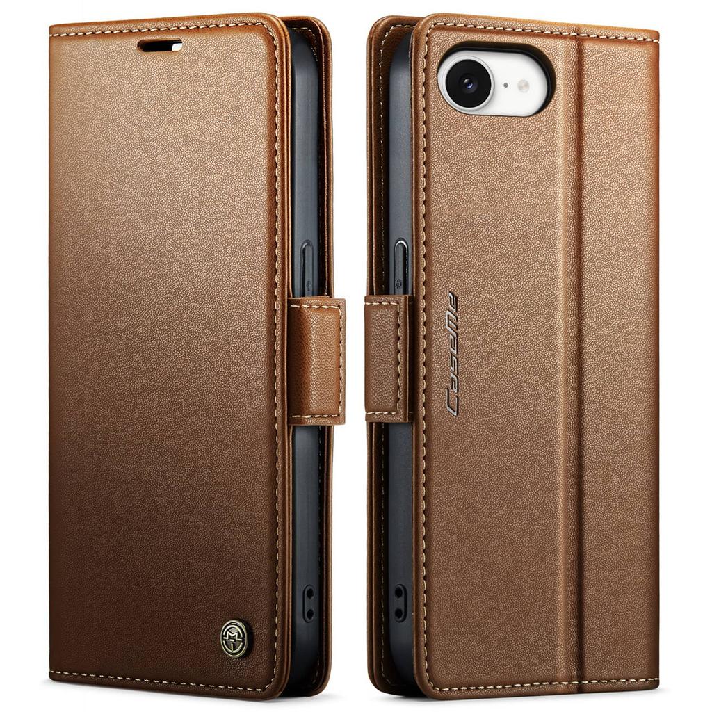 Чехол для iPhone 17e/16e с держателем для карт, Кошелек-чехол с RFID-защитой, Прочная кожаная подставка, Магнитная застежка, Ударопрочный