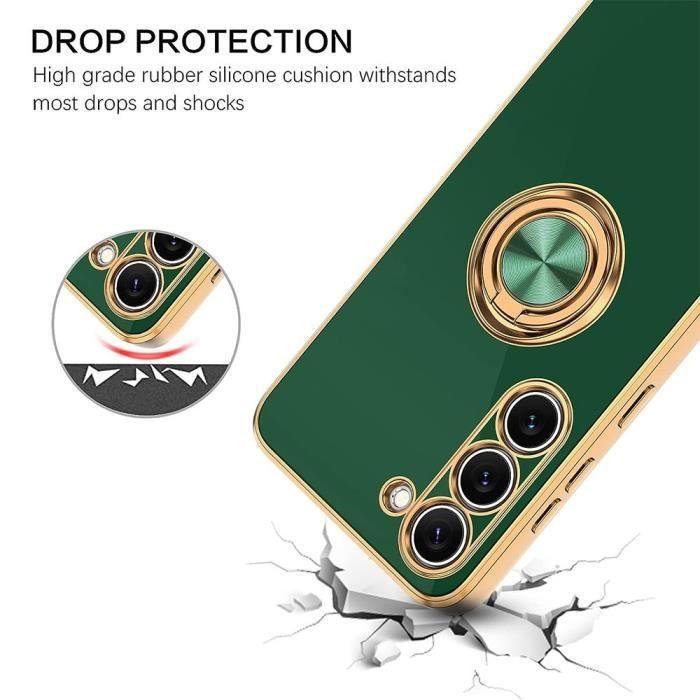 Coque - BOOLING - pour Samsung Galaxy A05s - Silicone - Support à Anneau 360° - Antichoc - Vert Nuit