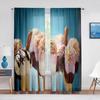 Ice Cream Sheer Voile Curtain Taste of Summer Theme Chocolate Candy Window Tulle Curtains for Living Room Bedroom Decorations