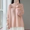 2026 Autumn/Winter Pure Wool One-Shoulder Knit Sweater with 3D Embroidery