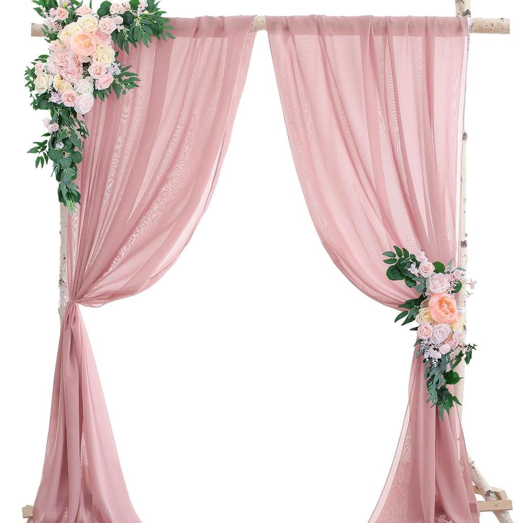 1PC Arch Wedding Veil Lawn Wedding Event Outdoor Decoration Drape Wedding Drapery Table Flag Arrangement