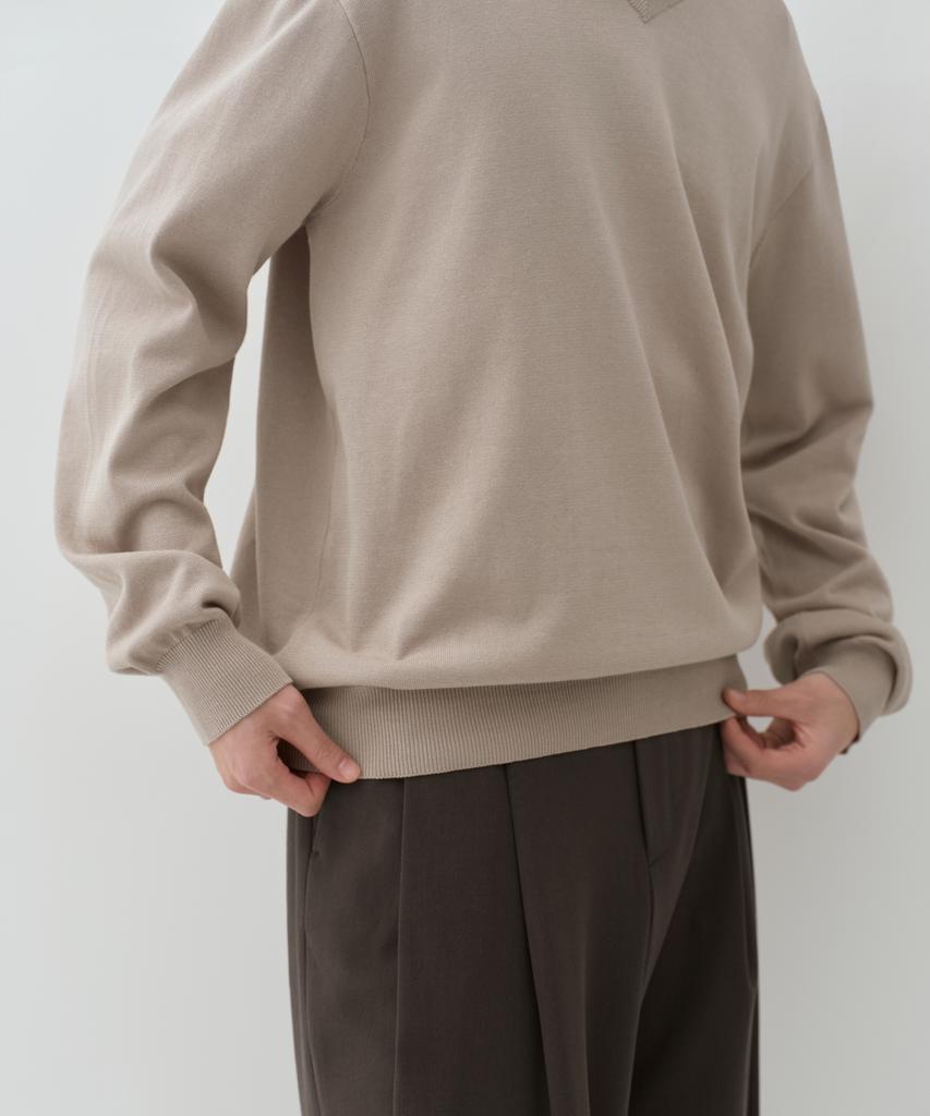 MUSINSA STANDARD Washable Supima Cotton V-Neck Knit [Mushroom]