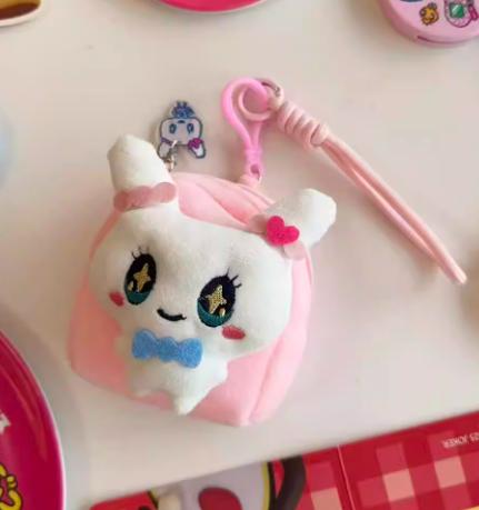 Cartoon Tamagotchi Charms Cute Mametchi Lovelin Kuhcipatchi Model Pendant Keychain Coin Purse Collectible Decoration Kids Gifts