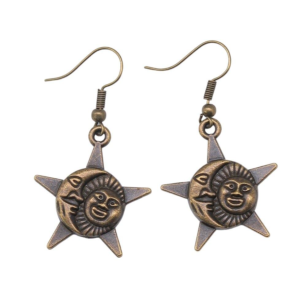 1 пара подвесок со звездами и луной для женщин, модные серьги, висячие серьги