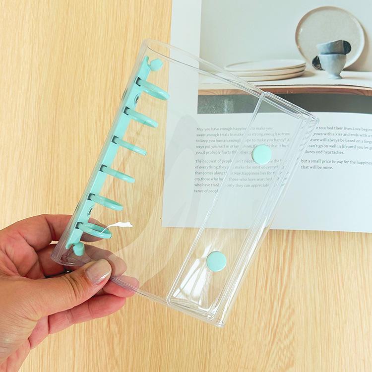 A7 Double Botton Colorful Transparent PVC Soft Cover Binder Cover Journal Sketchbook Accessories Diary Office Supplies