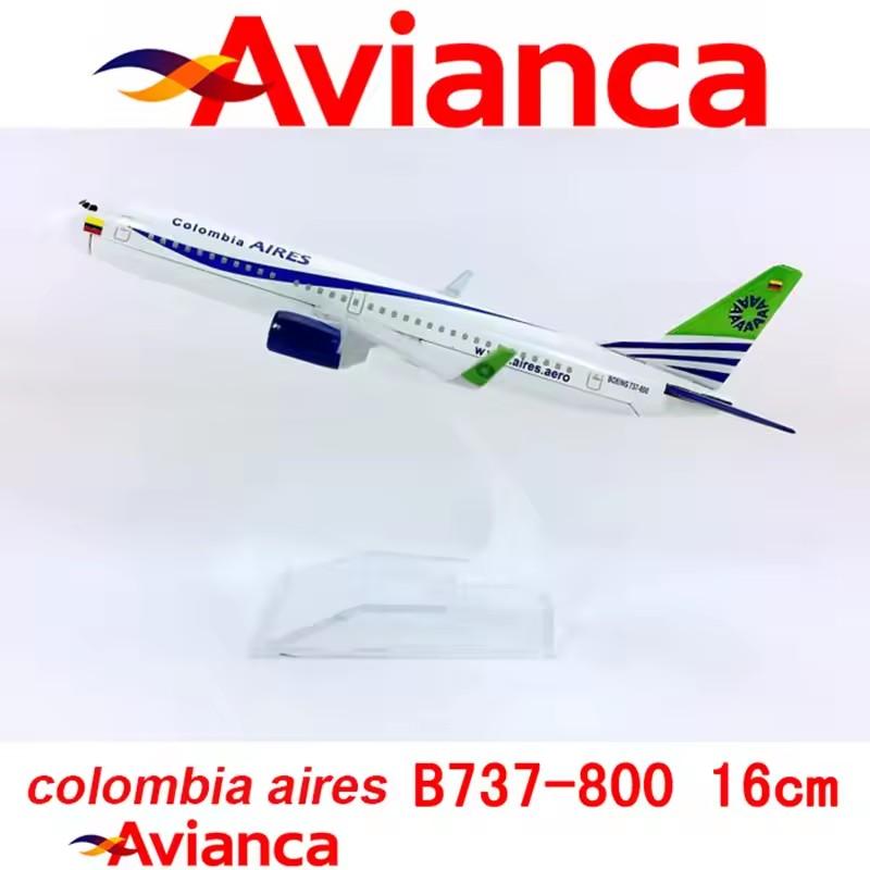 16 см B737-800 Авиалайнер Avianca Модель самолета Литой сплав Модель самолета Домашний декор Статическая коллекция и дисплей