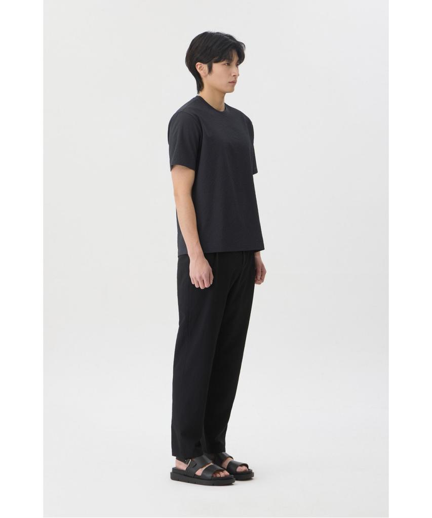 BRENTWOOD [Very Comfortable] Seersack Round Neck T-Shirt Brtam26951Gyx