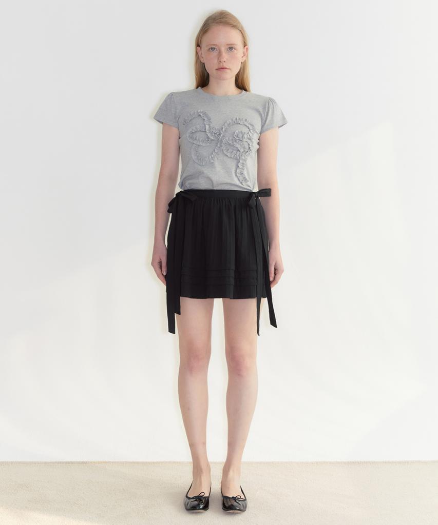 Sinun Ribbon Mini Skirt (Black)