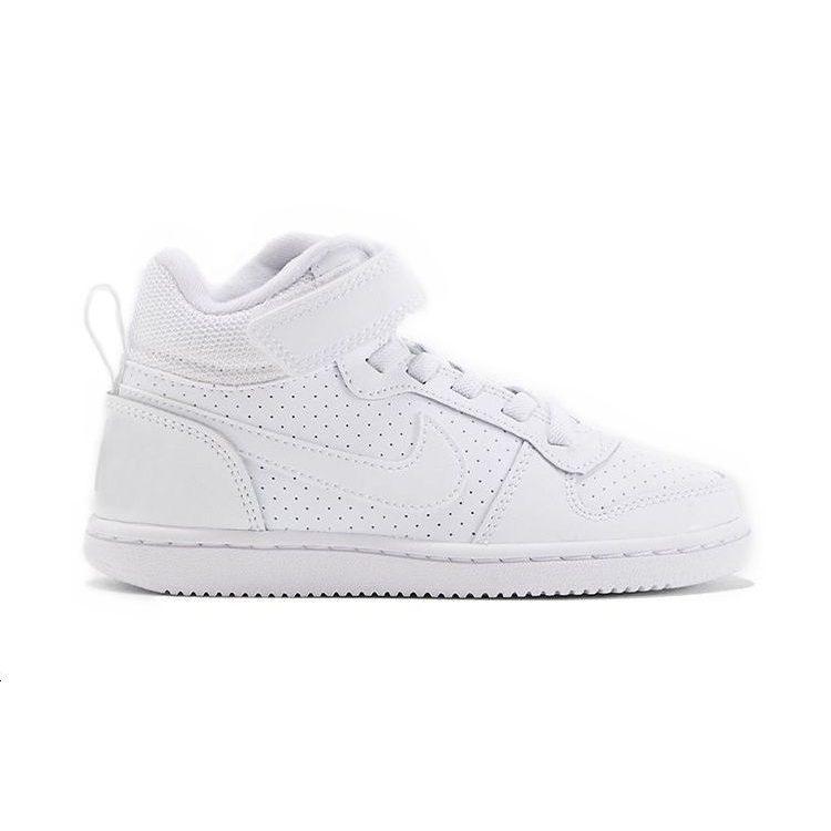 Nike Кеды Court Borough Casual Нескользящие Износостойкие Поддержка Средняя Высота Для Скейтборда Белые 870026-100