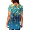 Women Tunic Tops Dressy Casual Summer Short Sleeve Shirts Loose Fit Pleated Boho Top
