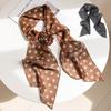 Atmosphere, Temperament, Black Polka Dot Imitation Silk Scarf, Long Streamer, Thin Strip, Small Imitation Silk Scarf, Neck, High-end Woman