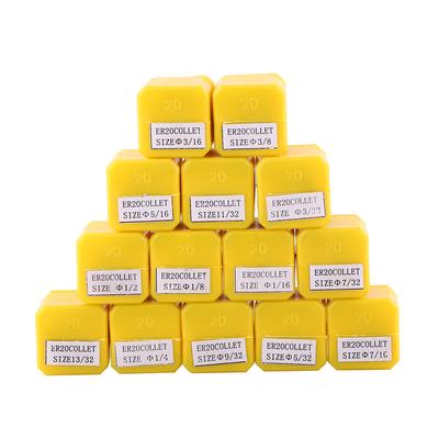 Набор цанг ER20 из 14 штук для гравировального станка с ЧПУ и фрезерного токарного станка 1/16 1/2