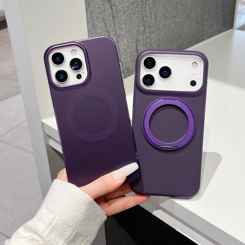 Роскошный фиолетовый матовый чехол с магнитом для iPhone 17 Pro Max и Apple 16