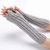 New Autumn and Winter Mid Length Faux Sleeve Knitted Woolen Warm Half Finger Arm Covers for Men and Women