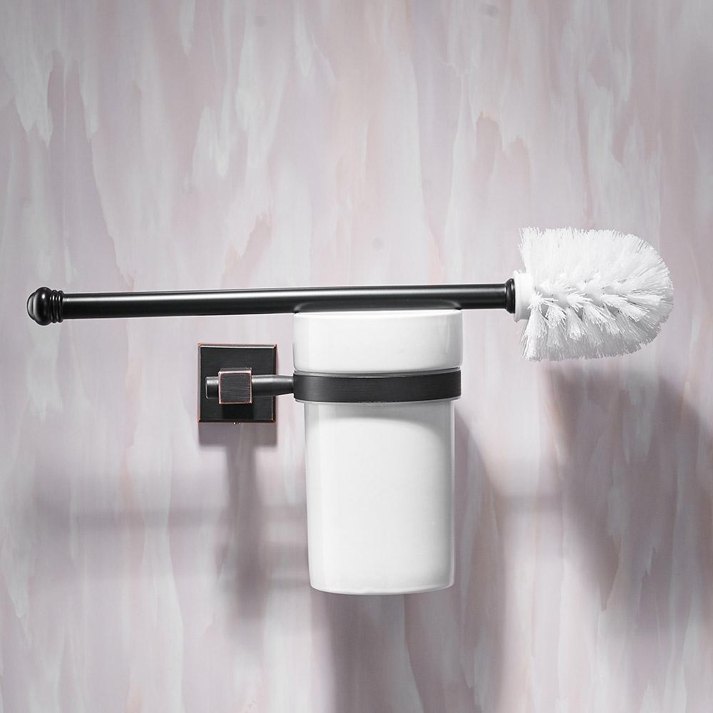 Bath Hardware Sets Black Brushed Bath Cup&Tumbler Holders Europe Toilet Brush Holder Towel Bar Paper Holders Cloth Hook WF-92500