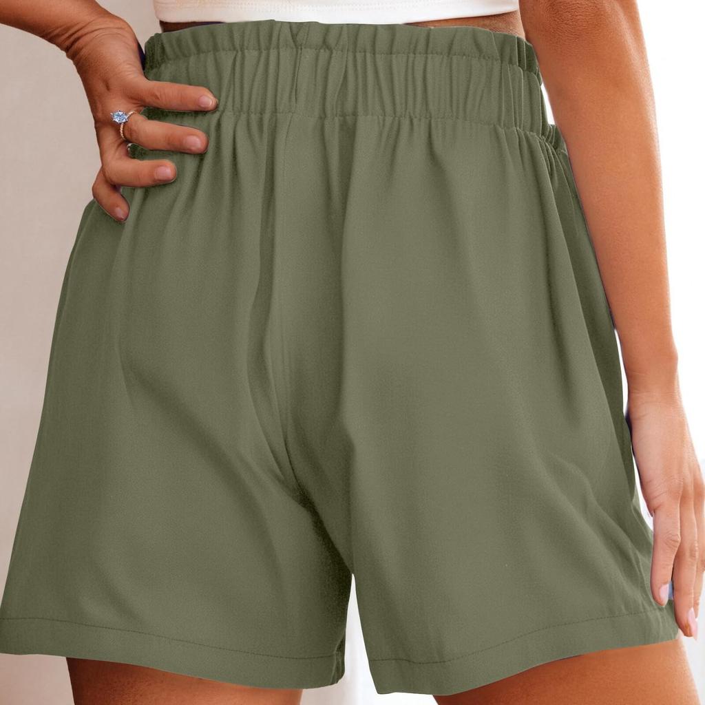 Шорты для женщин однотонные повседневные летние свободные шорты с завязками на карманах