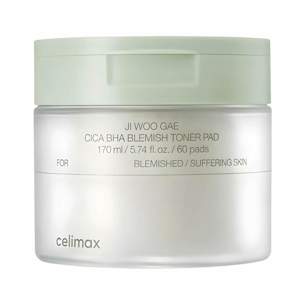 Celimax Ji Woo Gae Cica BHA Blemish Toner Pad 60 шт - очищающие подушечки для лица