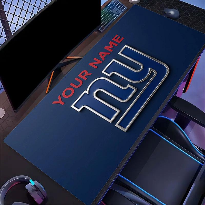 Custom Name,New York Giants Mouse Pad, Large Gaming Desk Mat, Non-slip XXL Mousepad for Laptop & Tablet, Mini PC Playmat with Stitched Edges