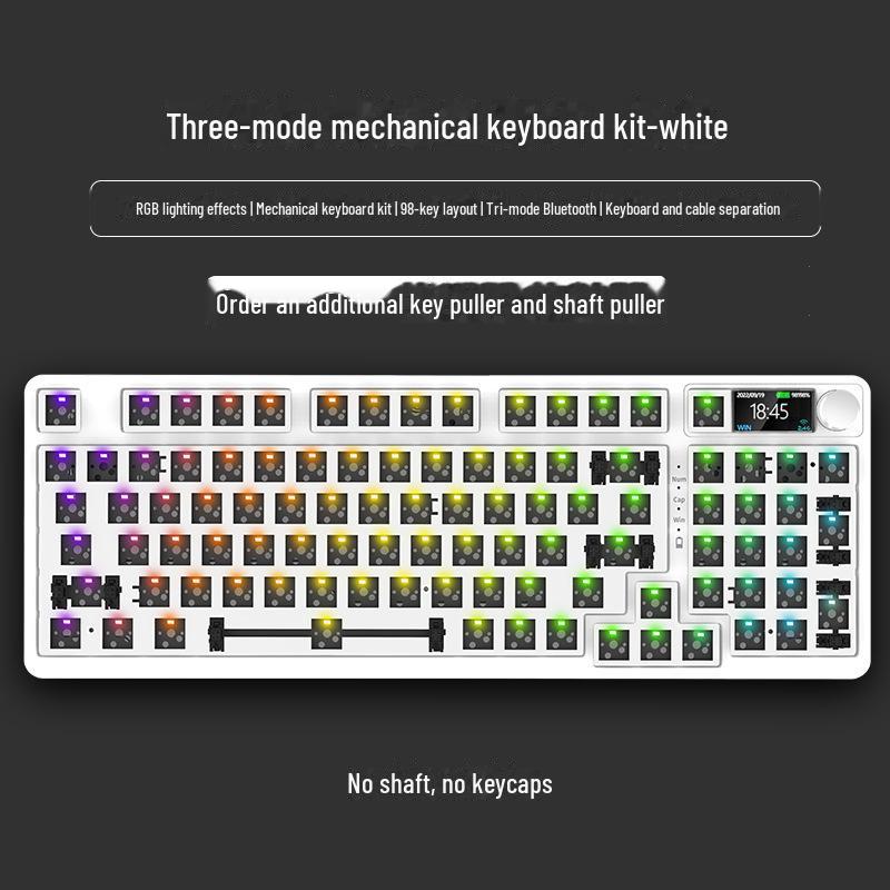 Беспроводная Bluetooth механическая клавиатура DIY Kit, RGB, три режима, 84-108 клавиш