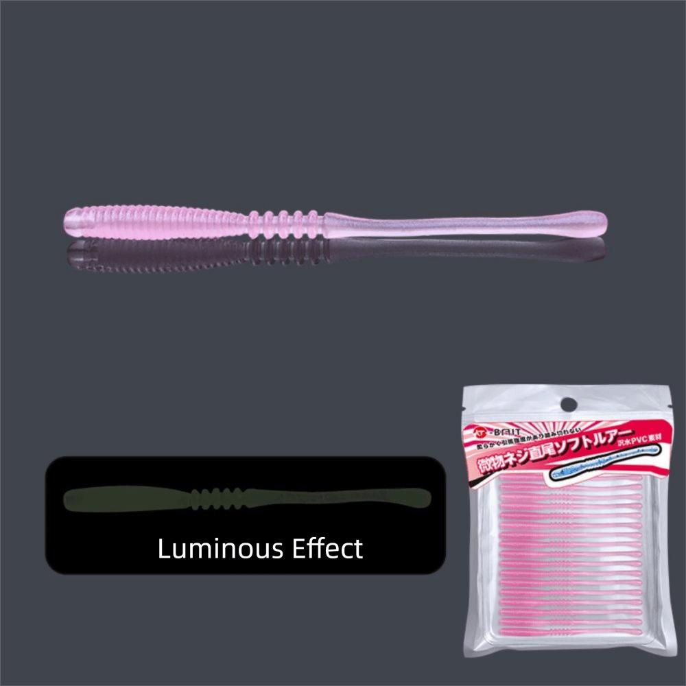 20PCS Threaded Texture Slow Sinking Soft Lure High Elastic Swing Impact Swimbait Perch