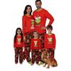 2Pcs/Set Christmas Family Pajamas Set Matching Xmas Sleepwear Family Holiday Sleepwear Set Cartoon Design Couple Outfit