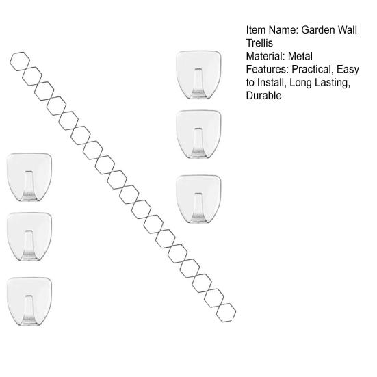 Цепная решетка для вьющихся растений в помещении и на открытом воздухе, устойчивая к атмосферным воздействиям, простая установка, DIY шестиугольные кольца, опора для виноградной лозы, садовая настенная решетка