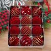 12 Pcs Velvet Christmas Balls 2.36inch Flocked Balls Christmas Tree Ornaments Plastic Balls Xmas Hanging Decoration for Indoor Holiday Decor