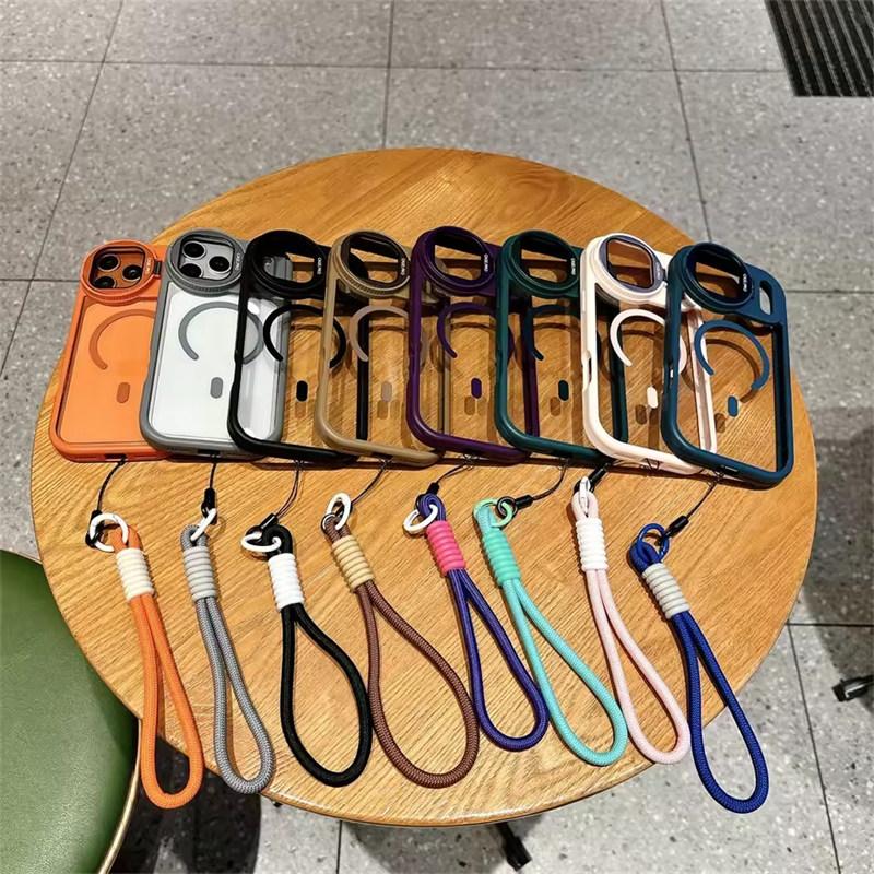 Защитный чехол для линз для iPhone 17 16 15 14 13 12 11 Pro Max Plus Air Для держателя Magsafe Прозрачный Магнитный Матовый Чехол с ремешком