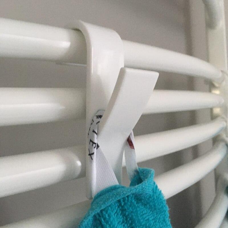 10pcs High Quality Hanger For Heated Towel Radiator Rail Bath Hook Holder Clothes Hanger Percha Plegable Scarf Hanger White WBL