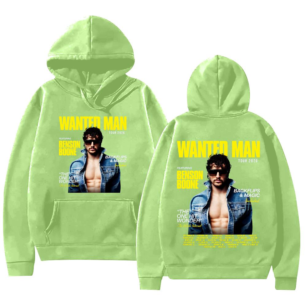 Benson Boone Wanted Man Tour 2026 Hoodies Men Women Clothing Fashion Long Sleeve Sweatshirts Casual Hip Hop Pullovers