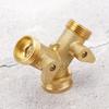 3/4 Inch 2?Way Garden Hose Splitter Garden Brass Water Connector with Valve US Standard
