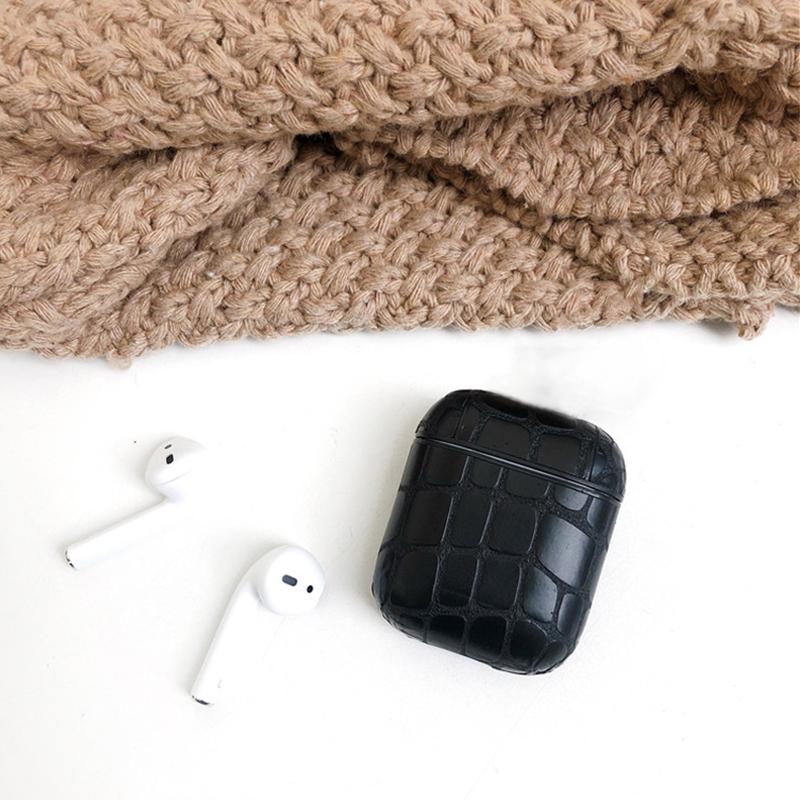 Чехол для наушников с каменным узором из кожи для AirPods 2, защитные аксессуары для наушников