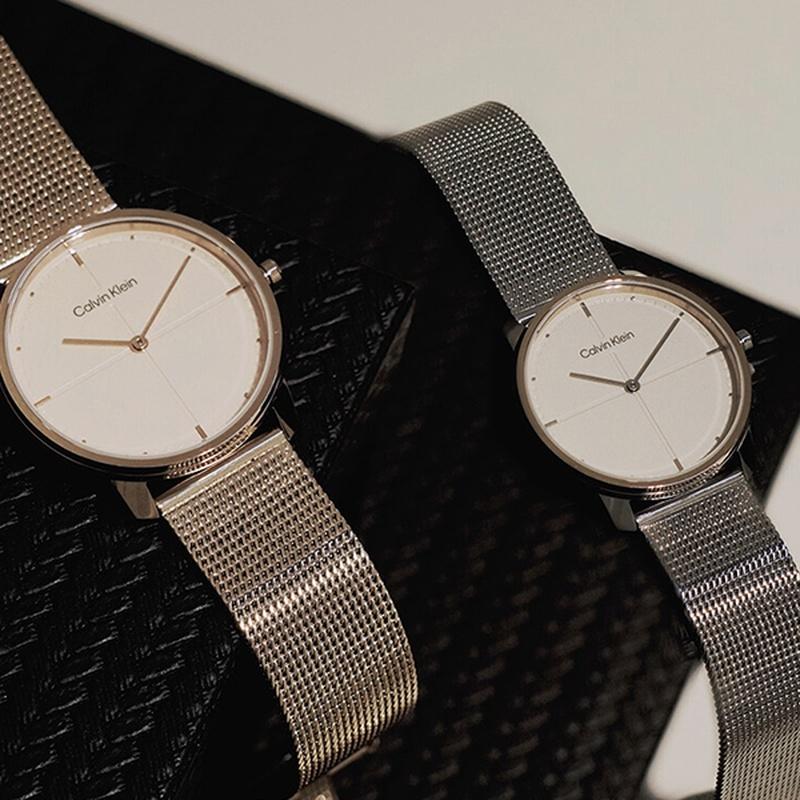 CALVIN KLEIN Eternal Series Watch Quartz Movement Stainless Steel Strap White Dial Women's Watch Available Gift Box Simple Steel Chain 25200157