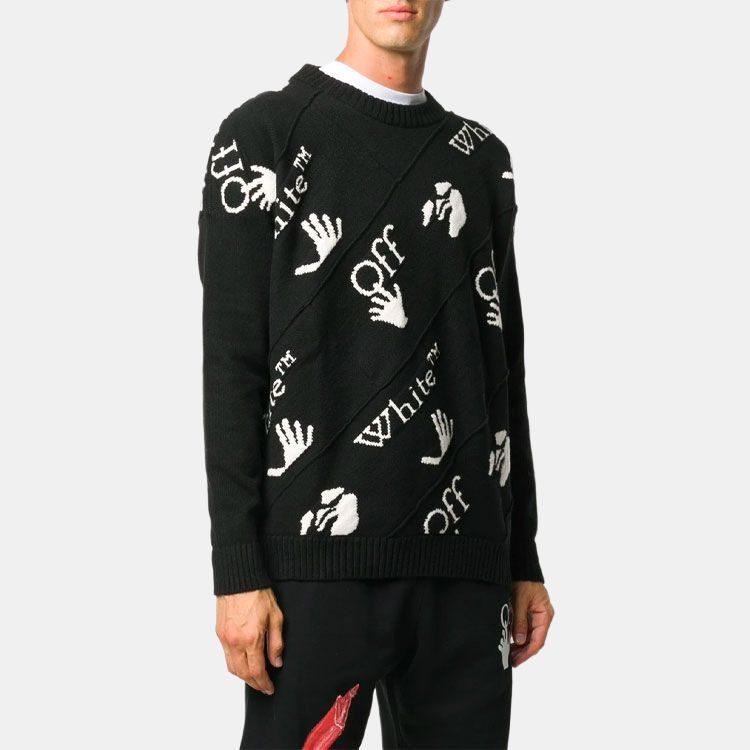 Свитшот OFF WHITE с круглым вырезом Drowning OMHE064F20KNI0011001