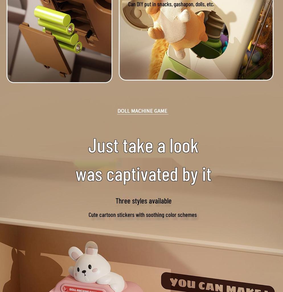 Mini Claw Machine Toy for Kids - Home Use Electric Doll Grabber