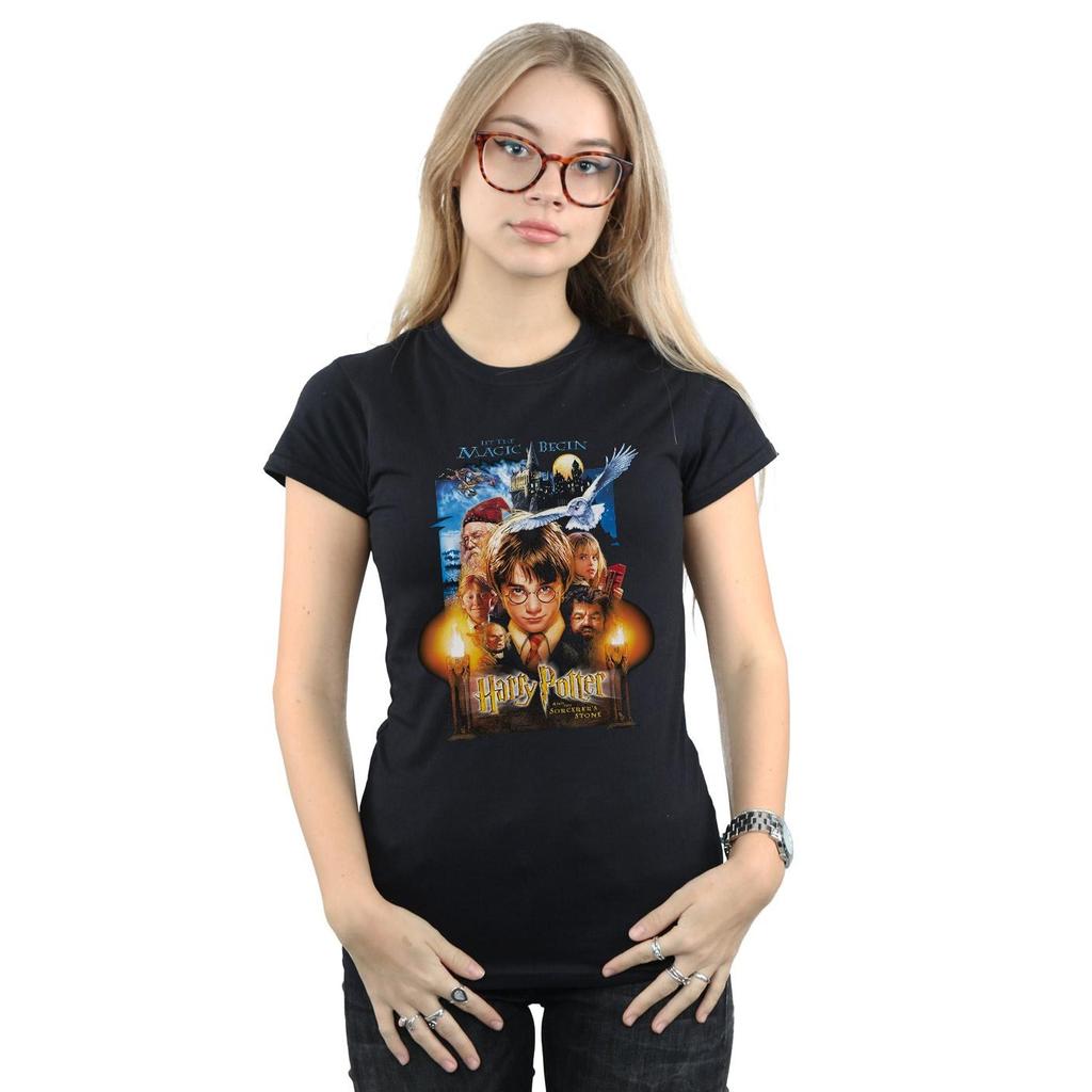 Harry Potter Womens/Ladies The Sorcerer´s Stone Poster Cotton T-Shirt