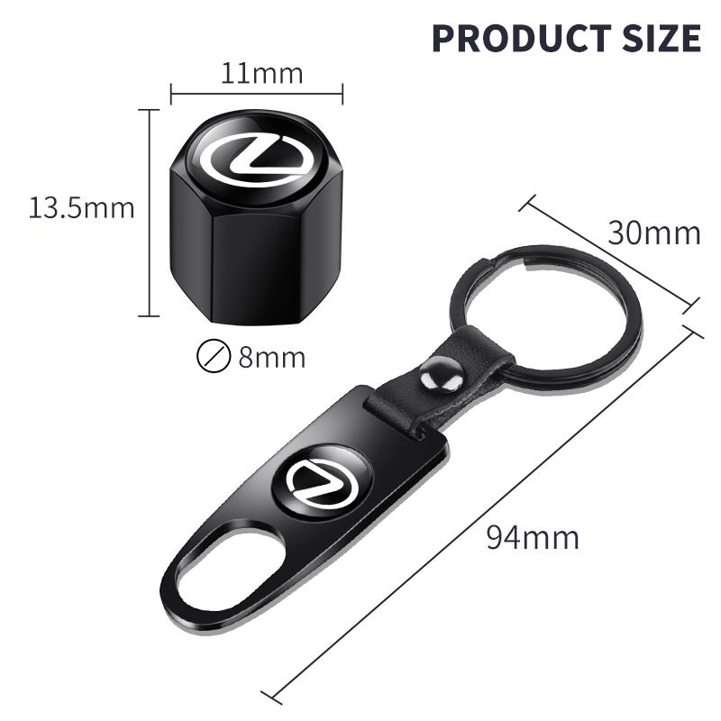 Car Wheel Tire Air Valve Caps with Keychain For Lexus F SPORT IS250 IS200 CT200h GS300 LS430 RX450h LX570 IS300 Accessories