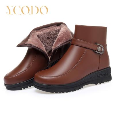 Женские весенне-зимние удобные повседневные кожаные ботинки на плоской подошве с внутренней молнией