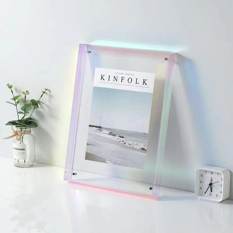 10 Types Color Acrylic Picture Frame Diy Poster Picture Frame Painting Hall Bedroom Wall Living Room Picture Frame Display Table