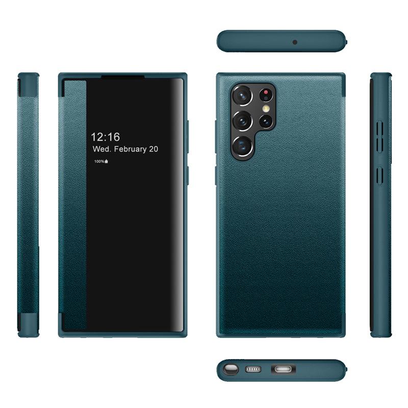 Кожаный флип-чехол Samrt для Samsung Galaxy S23 Ultra S22 S21 S20 Note 20 Ultra Plus S23Ultra S23 + видимый роскошный чехол для телефона