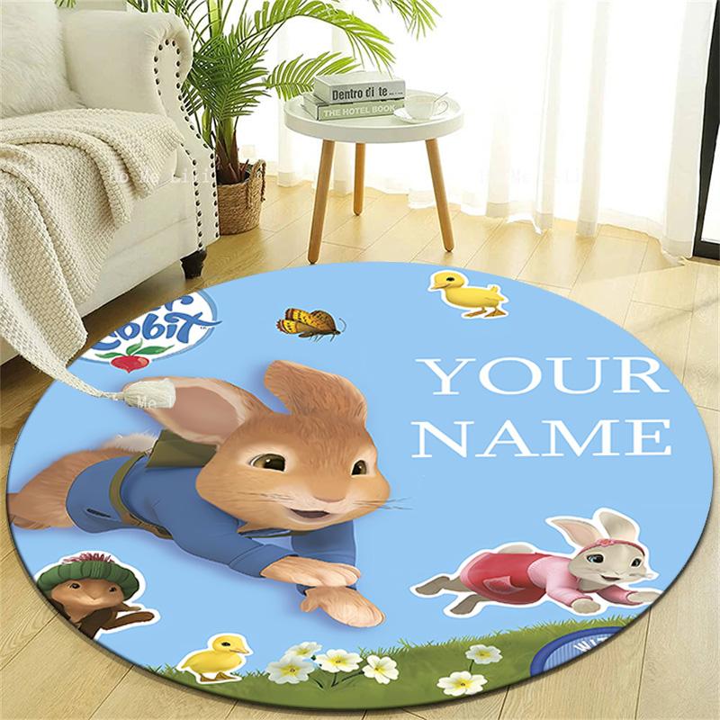 Personalized P-Peter Rabbit Round Chair Office Rug - Perfect for Mat, Office Chair & More - Ideal Gift for Birthdays and Holidays