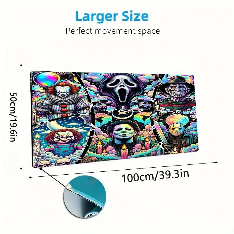 Horror Movie Series Color Mouse Pad Large Gaming Table Cushion Non-slip Laptop Tablet Big Mousepad XXL Mat Mini PC Playmat With Lock edge