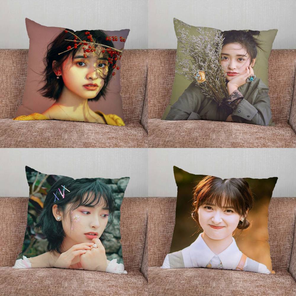 Actor Shen Yue Pillow Case For Home Bedroom Car Office Decoration Living Room Sofa Cushion Cover Suitable