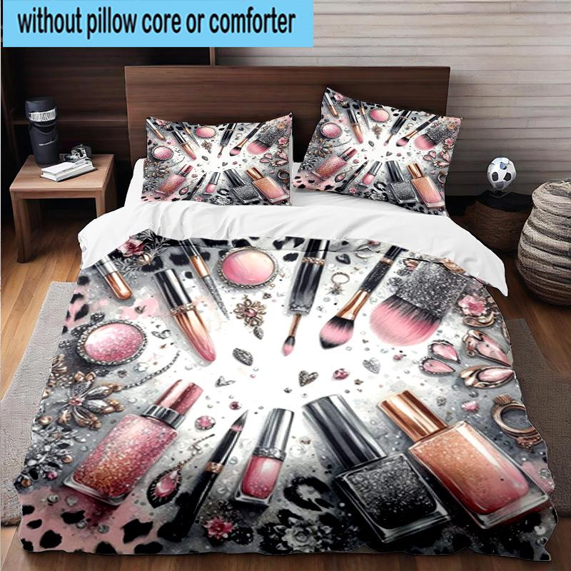 Hair Styling Essentials 3pcs Bedding,Including 1pc Duvet Cover And 2pcs Pillowcases Perfect for Christmas,Ideal for Bedroom, Dormitory