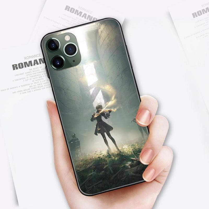 Чехол для телефона с милой девушкой Nier Automata для IPhone 14 13 12 11 XS X 8 7 6 Plus Mini Pro Max SE 2022, мягкий черный чехол для телефона